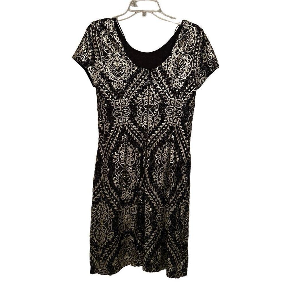 Maia gold and black sequin dress- size 8